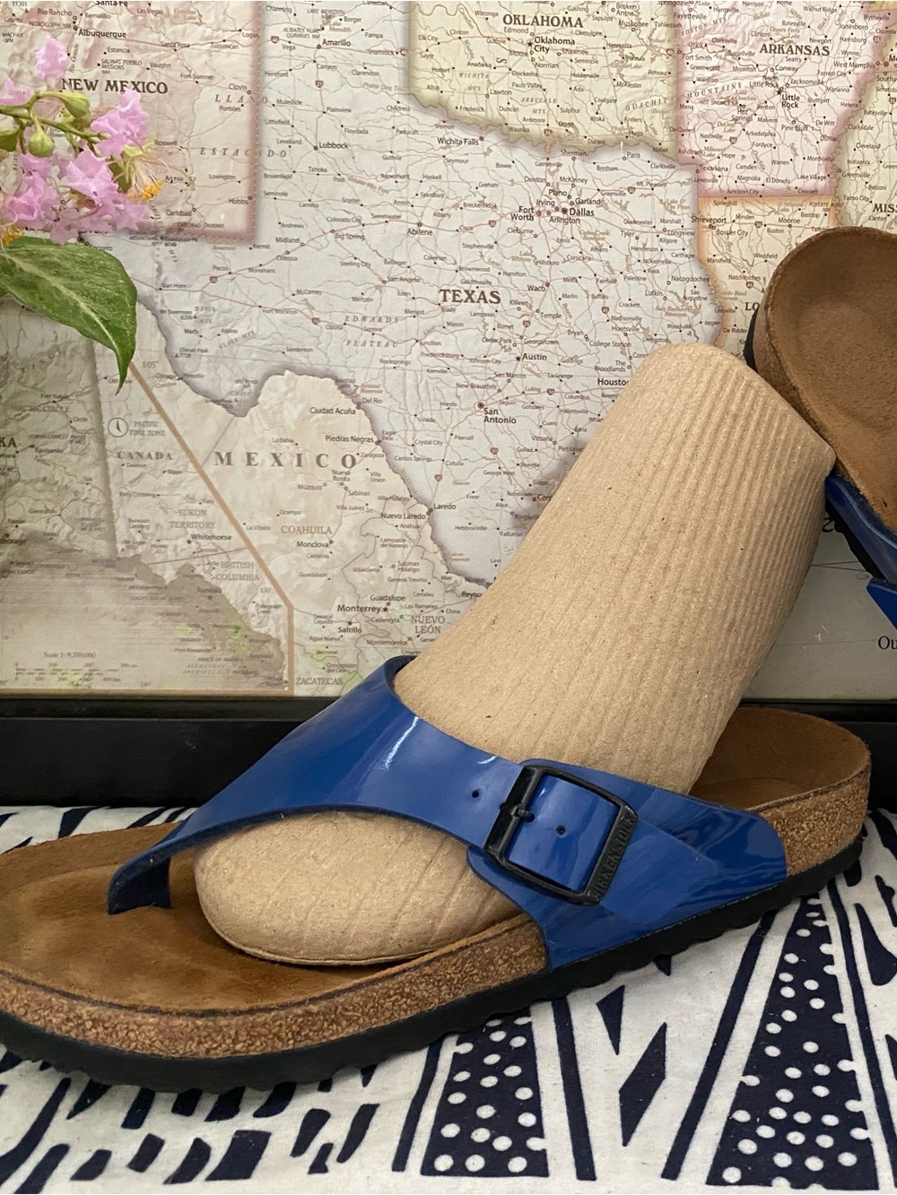 Pre-owned Birkenstock Gizeh Sandal in Blue Sz 37/6 Regular fit Women’s